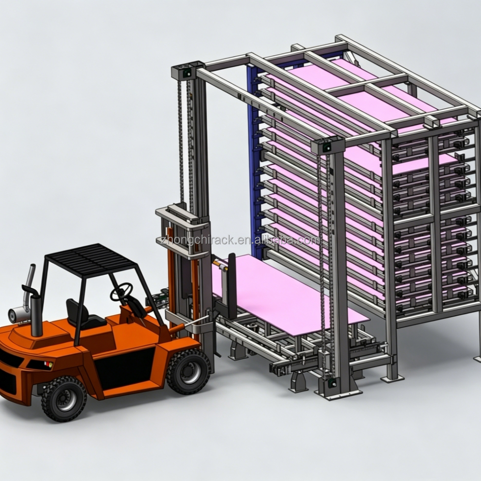 Intelligent Automated Warehouse System Steel Sheet Metal Storage Rack 8-Layer Heavy Duty Corrosion Protection High Load Capacity