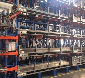 Heavy-Duty Boltless Metal Shelving 5-Layer Warehouse Rack with Adjustable Arms for Pipe/Lumber Storage