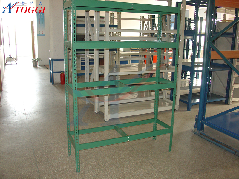 Steel Slotted Angle 5-Layer Boltless Rivet Shelving Storage Racks with Powder Coated Surface and Corrosion Protection