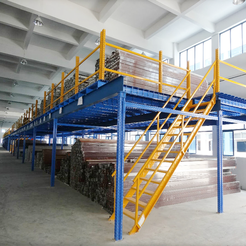 Steel Mezzanine Floor Racking System Custom Loading Gate Heavy Duty Warehouse Storage Platform 500kg Structural