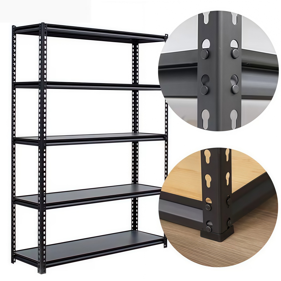 Light-Duty 5-Layer Boltless Steel Rivet Shelf Industrial Cargo Storage Equipment Rack for Warehouse Stacking Metal Rack