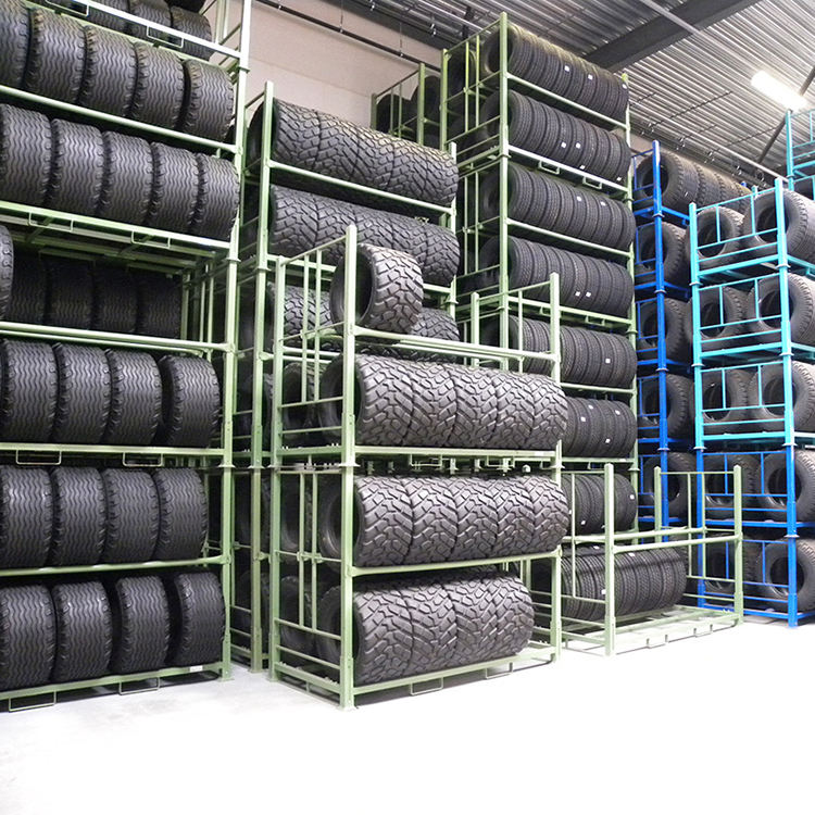 Foldable Stacking Turnover Rack Fabric Metal Steel Pallet Movable Foldable Stacking Shelf for Warehouse