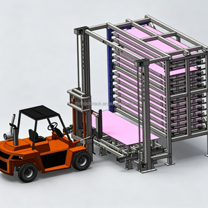 Automated Vertical Sheet Storage Rack with Robot Loading