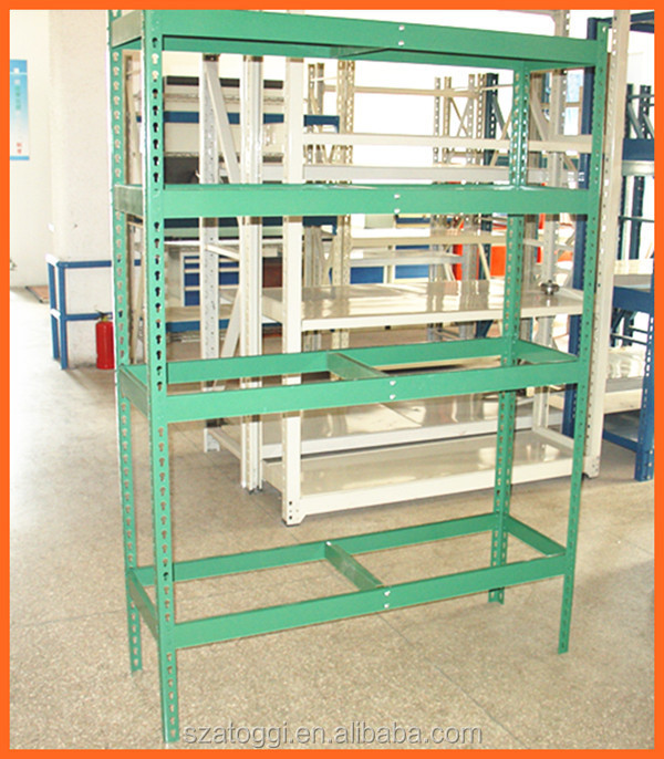 Steel Slotted Angle 5-Layer Boltless Rivet Shelving Storage Racks with Powder Coated Surface and Corrosion Protection