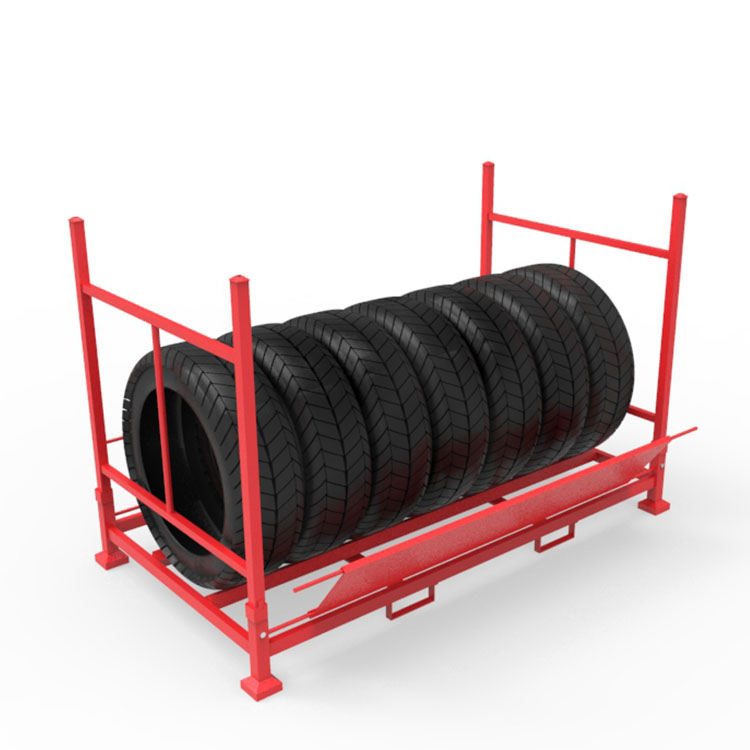 Foldable Stacking Turnover Rack Fabric Metal Steel Pallet Movable Foldable Stacking Shelf for Warehouse