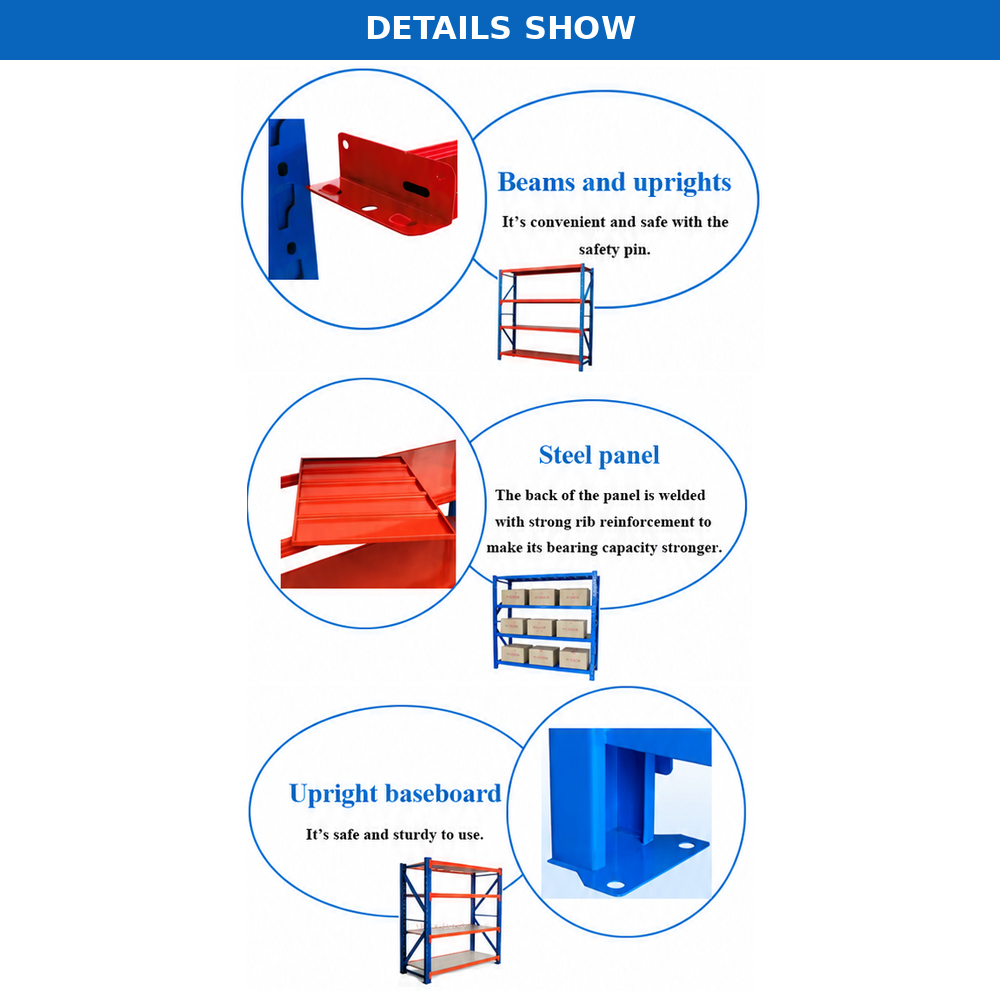 OEM ODM Custom Adjustable Multi Tier Layer Longspan Warehouse Storage Metal Steel Shelf Rack Medium Light Duty Shelving Racking