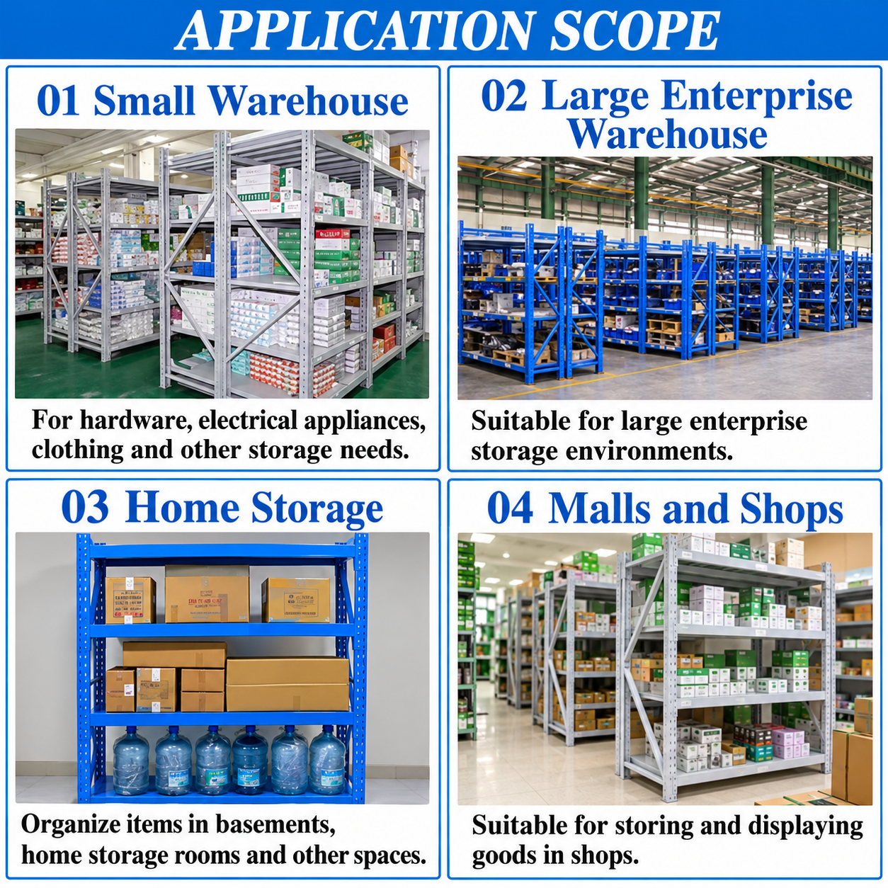 OEM ODM Custom Adjustable Multi Tier Layer Longspan Warehouse Storage Metal Steel Shelf Rack Medium Light Duty Shelving Racking