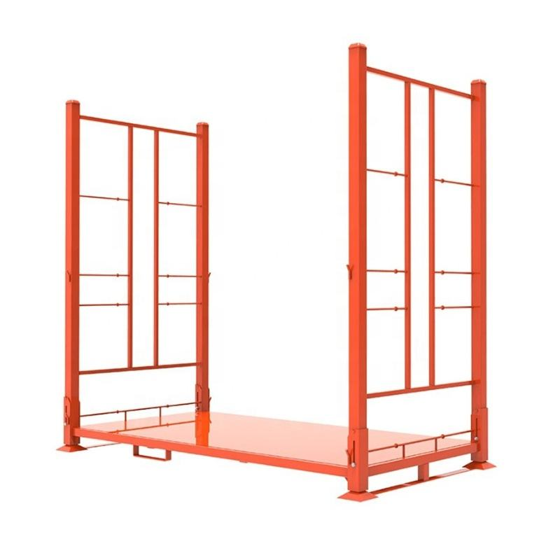 Foldable Stacking Turnover Rack Fabric Metal Steel Pallet Movable Foldable Stacking Shelf for Warehouse