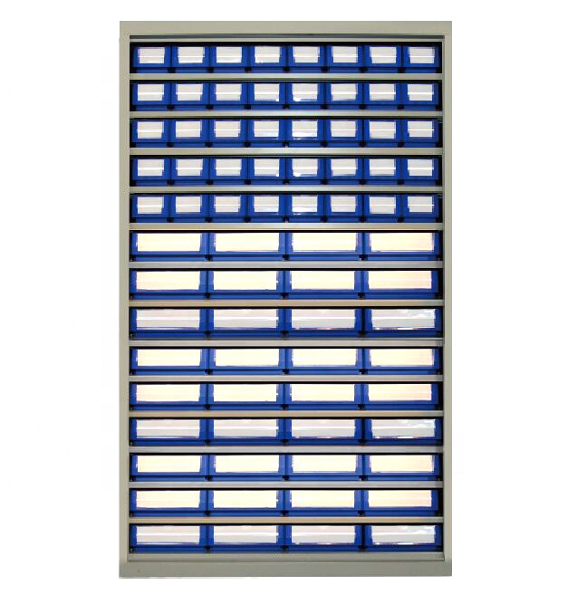 Industrial Vertical Carousel Small Parts Storage Organizer Plastic Storage Shelf Bins for Cabinet Shelves