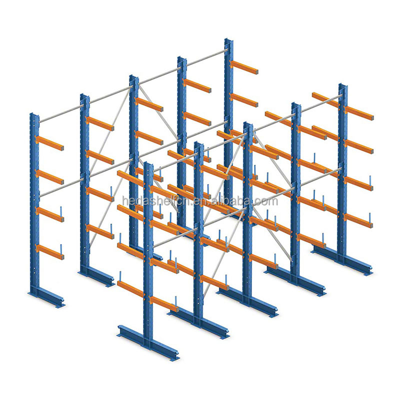 Heavy Duty Cantilever Racks Double Sided Galvanizing Warehouse Cantilever Rack Storage Rack for Lumber