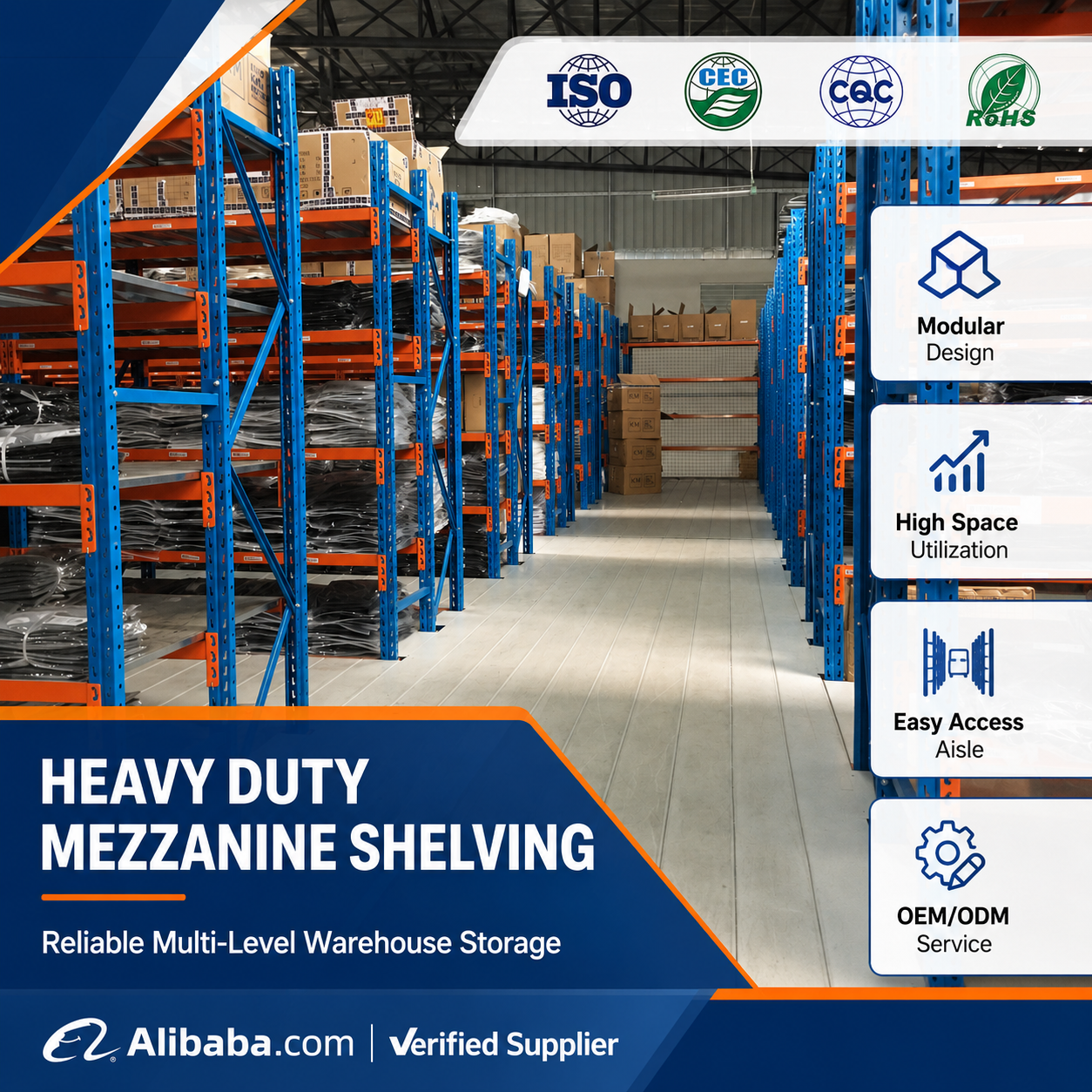 Custom Steel Structure Corrosion-Resistant Hot-Dip Galvanized Heavy Duty Pallet Rack Mezzanine Floor Warehouse Storage Loft