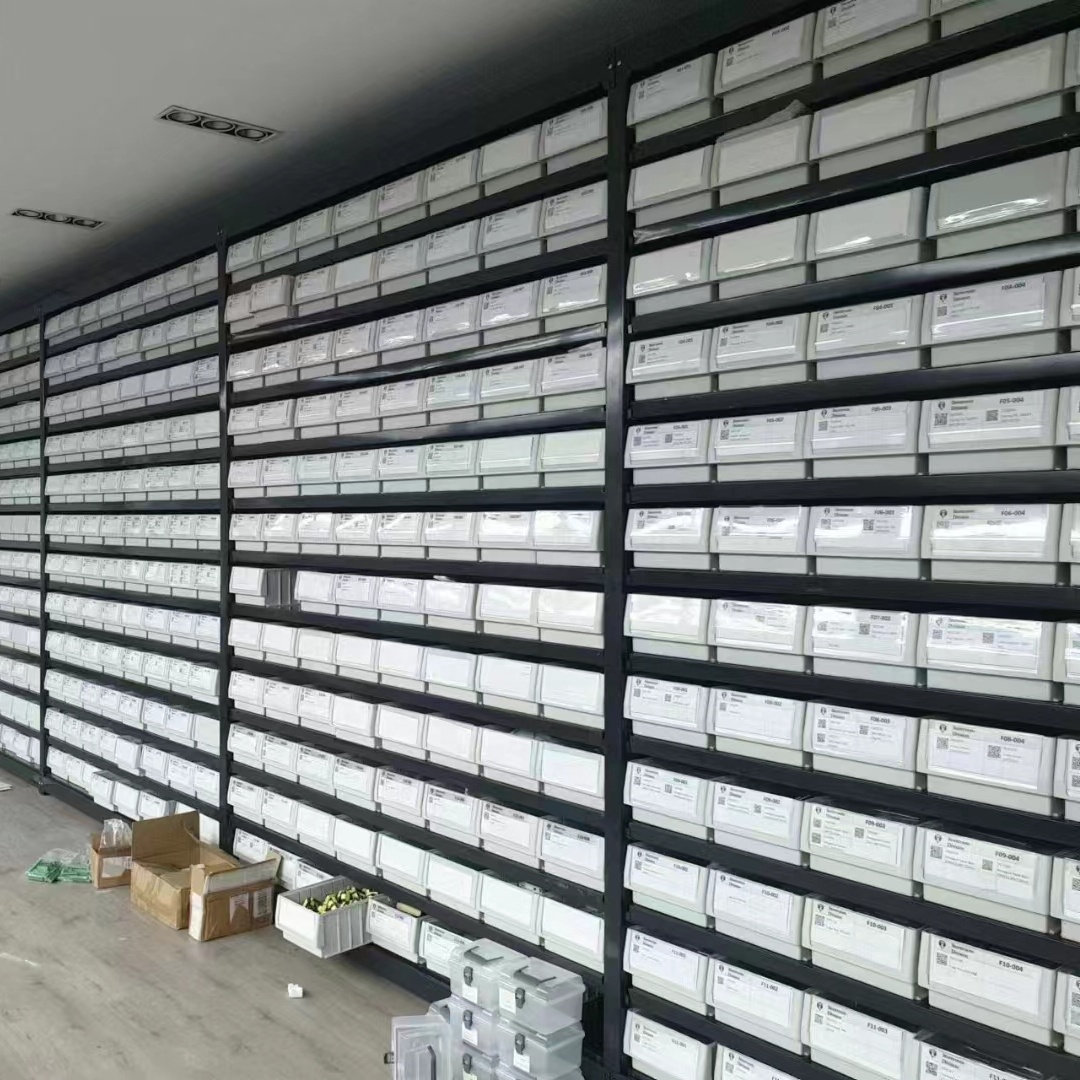 Industrial Vertical Carousel Small Parts Storage Organizer Plastic Storage Shelf Bins for Cabinet Shelves