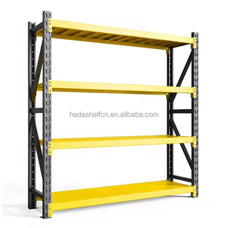 Heavy Duty Metal Garage Shelving Industrial Shelves 4 Tier Boltless Durable Shelves Warehouse Longspan Rack