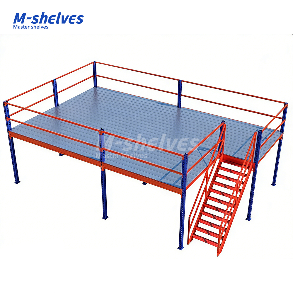 Heavy Duty Warehouse Mezzanine Platform Shelving Steel Structure Second-floor Racking System Customized Galvanized Panels