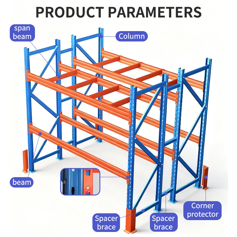 Custom Heavy Duty Industrial Pallet Racking Load Capacity Warehouse Pallet Shelving Q235 Steel Beam Type Adjustable Powder Rack