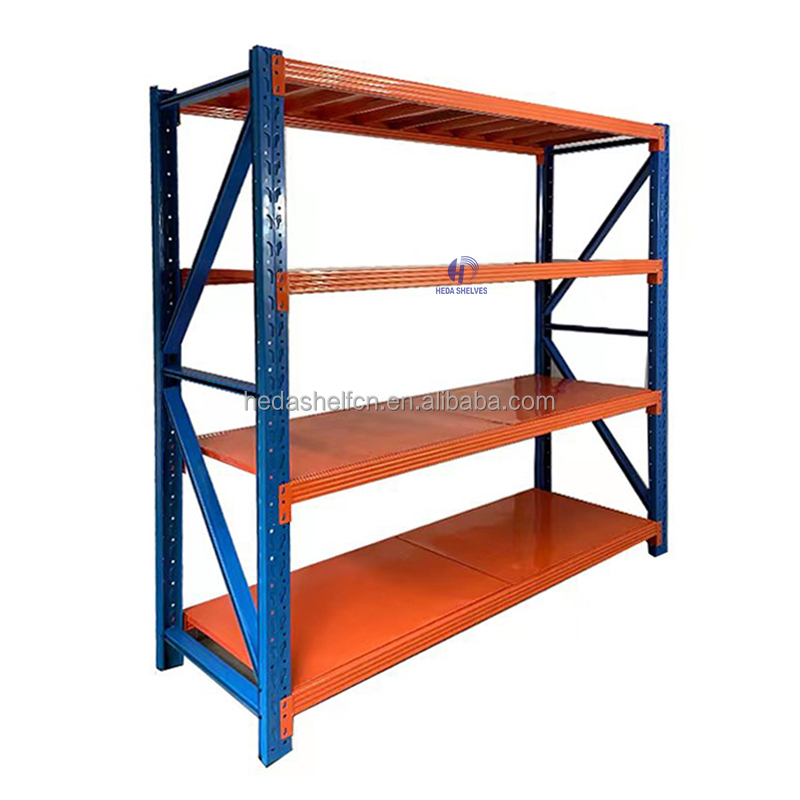 Heavy Duty Metal Garage Shelving Industrial Shelves 4 Tier Boltless Durable Shelves Warehouse Longspan Rack