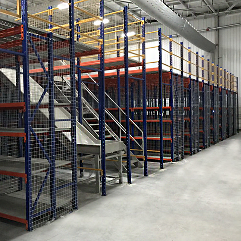 Steel Mezzanine Floor Racking System Custom Loading Gate Heavy Duty Warehouse Storage Platform 500kg Structural