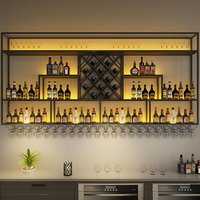 Iron wine rack glass storage showcase