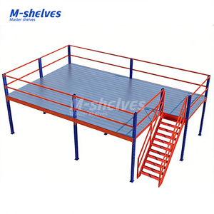 Heavy Duty Warehouse Mezzanine Platform Shelving Steel Structure Second-floor Racking System Customized Galvanized Panels