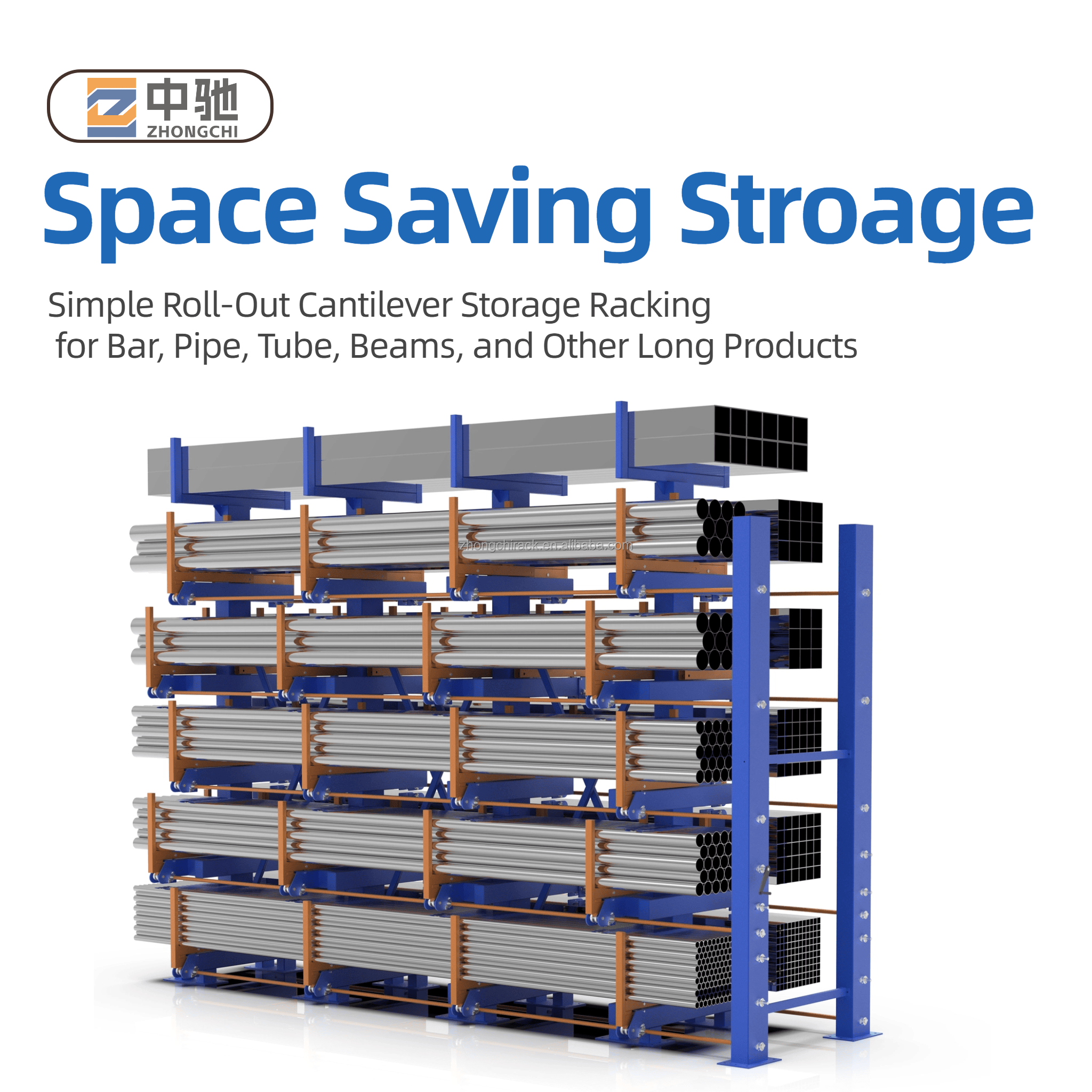 Cantilever Telescopic Pipe Material Rack Show 1