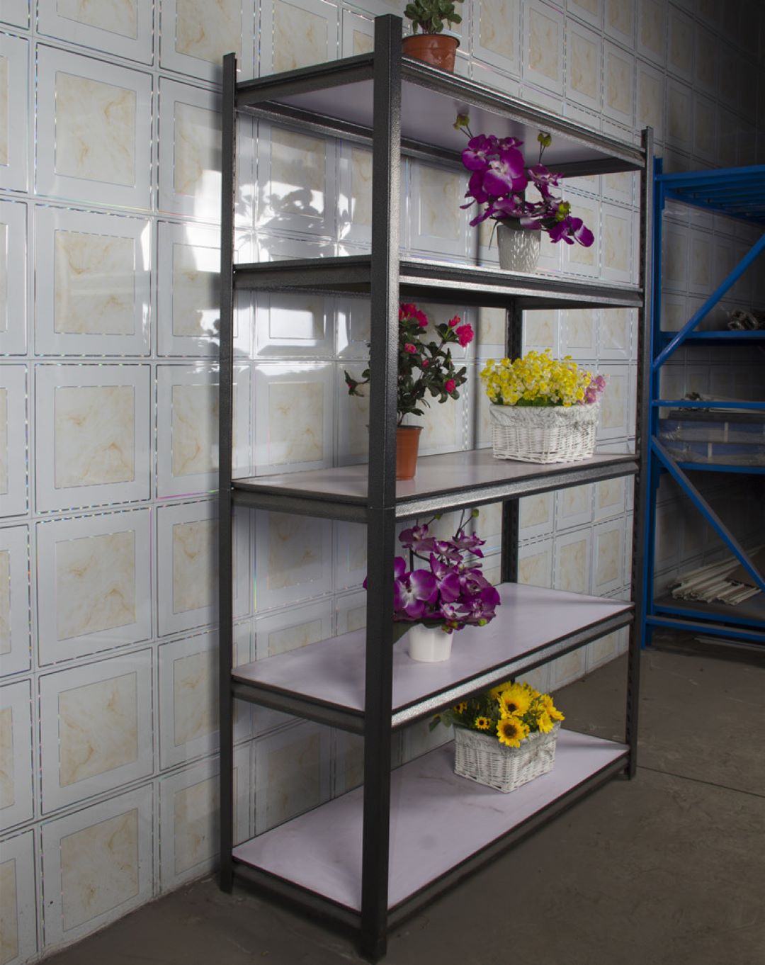 Light-Duty 5-Layer Boltless Steel Rivet Shelf Industrial Cargo Storage Equipment Rack for Warehouse Stacking Metal Rack