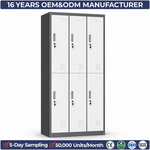 Industrial 6 Unit Steel Storage Locker Heavy Duty Metal Closet