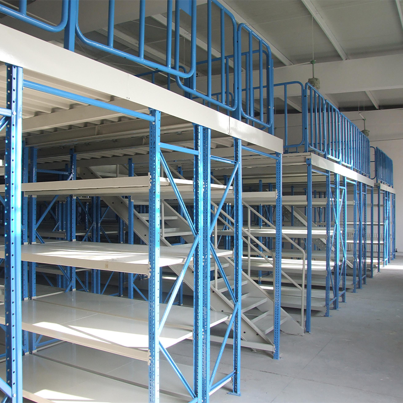 Steel Mezzanine Floor Racking System Custom Loading Gate Heavy Duty Warehouse Storage Platform 500kg Structural