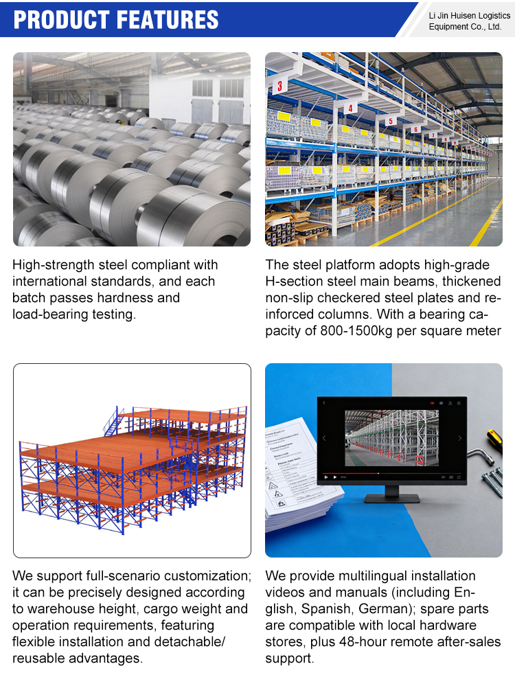 Q235 Steel Industrial Loft Design Mezzanine Racking System for Industrial Factory High Quality Supply Fast Delivery