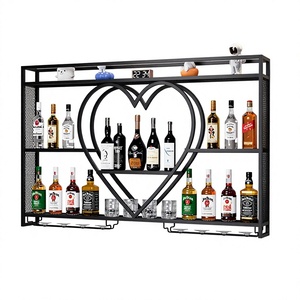 Wall-mounted Nordic Region Heart-shaped Wine Rack Multi-tier Storage Shelf for bar and Home Dining Room Display