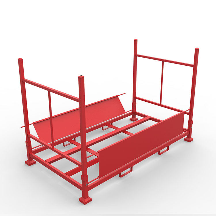 Foldable Stacking Turnover Rack Fabric Metal Steel Pallet Movable Foldable Stacking Shelf for Warehouse