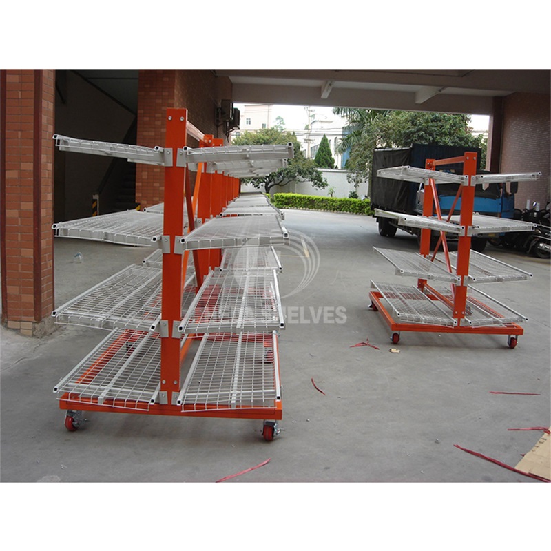 Telescopic Cantilever Pipe Rack Heavy Duty Garment Rack Shelving Garage Metal Racks For Warehouse Storage With Wheels