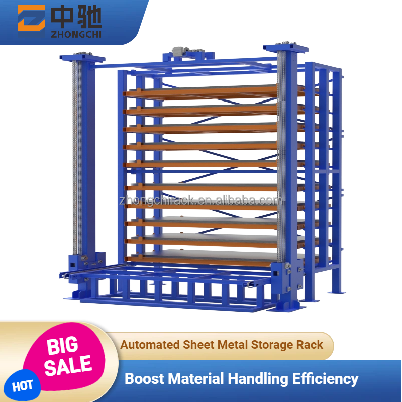 Intelligent Automated Warehouse System Steel Sheet Metal Storage Rack 8-Layer Heavy Duty Corrosion Protection High Load Capacity