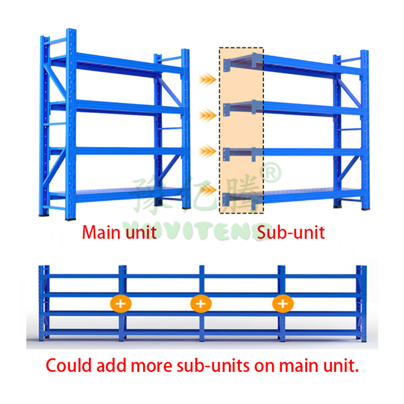 Boltless Rivet Shelving Medium Duty Easy Assembly Metal Rack with Galvanized Surface