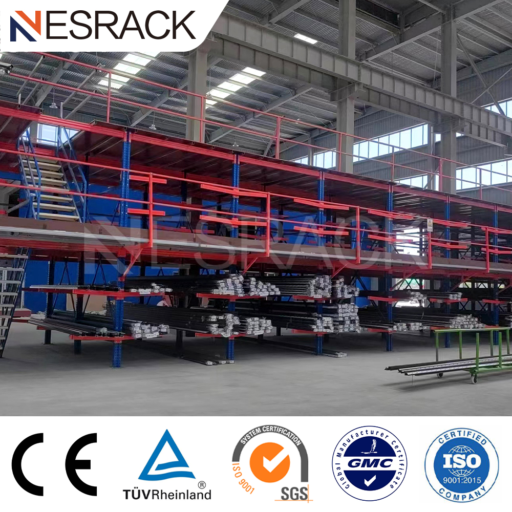 Heavy-Duty 6 Meter High Warehouse Cantilevered Stacking Racks and Shelves Raw Material Storage Rack