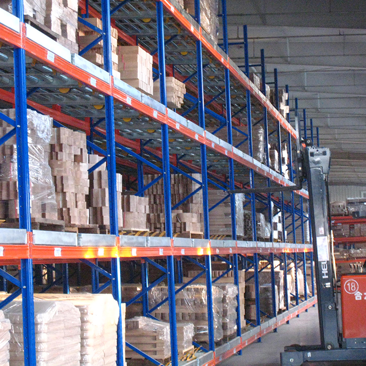 Q235 Steel 2000kg Capacity FIFO High Density Industrial Warehouse Storage Gravity Pallet Flow Rack System