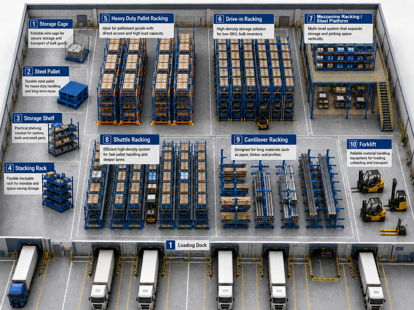 Steel Storage Rack Heavy Duty Pallet Racking Q235B Steel Selective Racking for Racks Industriales Warehouse Storage