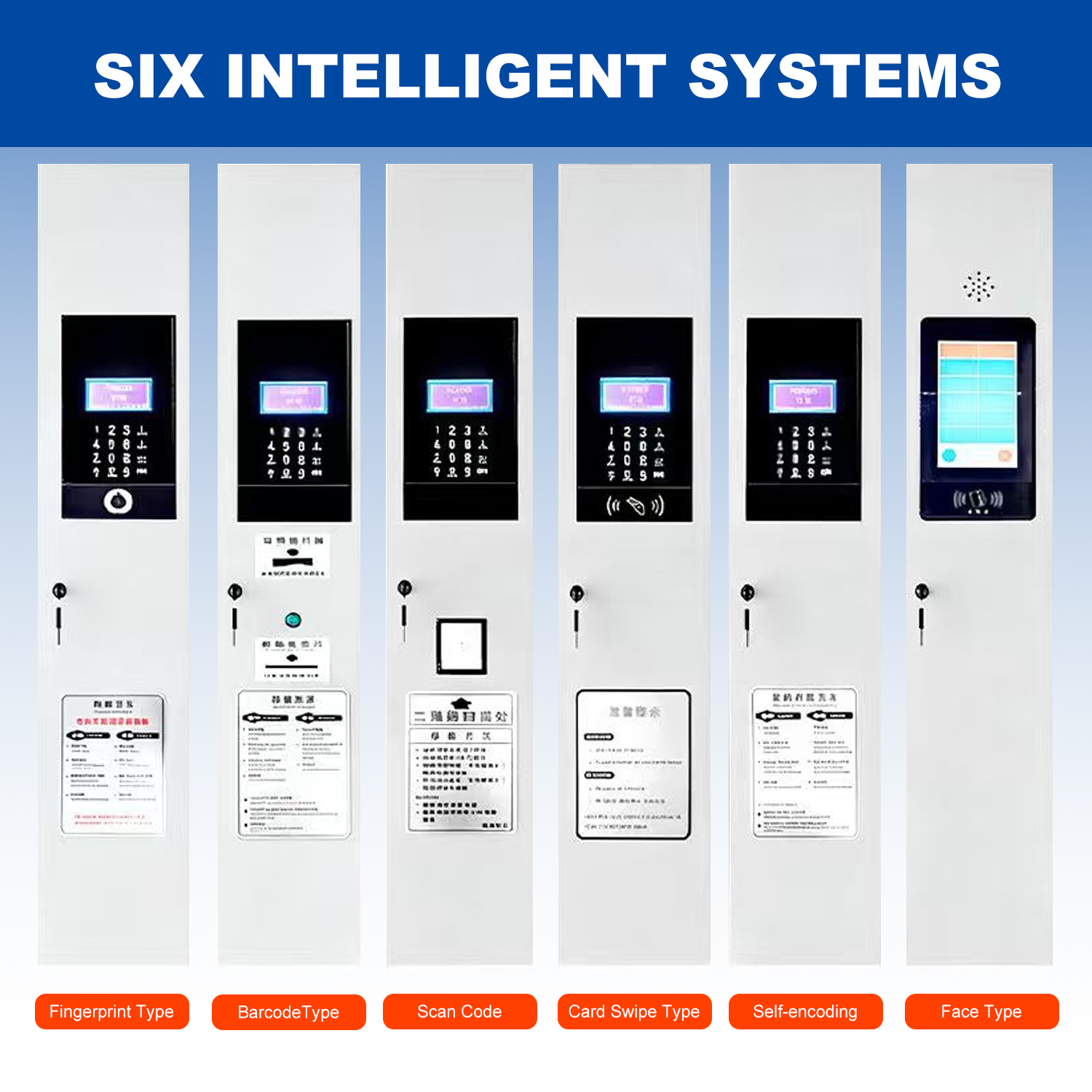 Parcel Delivery Locker Digital Storage Box Steel Automated Locker Metal Electronic Cabinet Face Recognition Smart Lockers