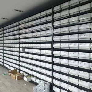 Industrial Vertical Carousel Small Parts Storage Organizer Plastic Storage Shelf Bins for Cabinet Shelves