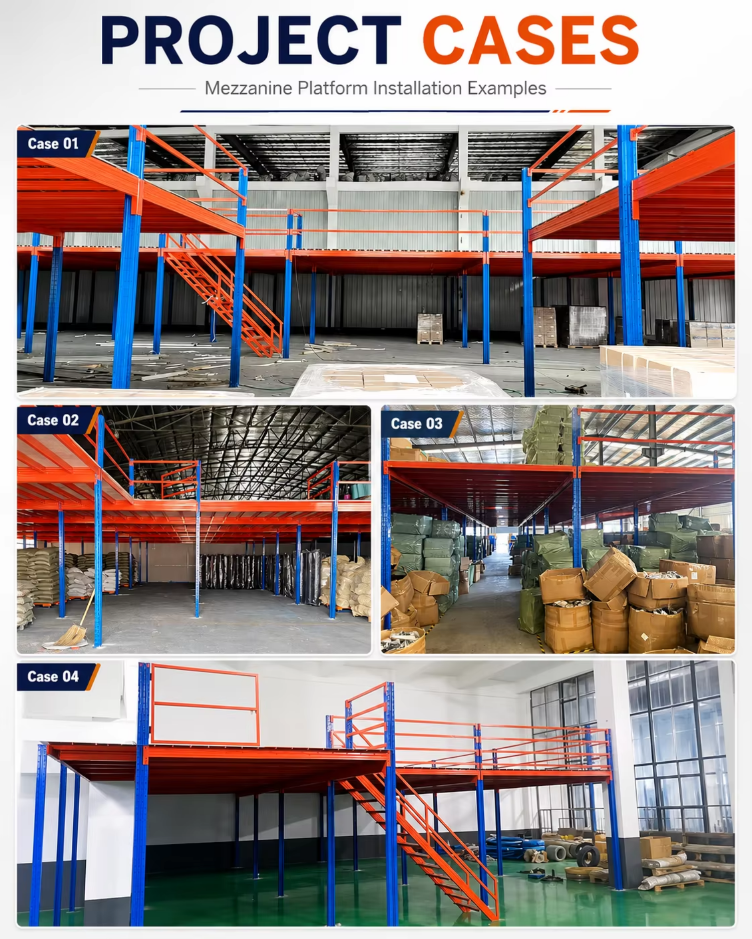 Industrial Steel Platform Mezzanine Floor with Stairs and Handrails for Warehouse Applications