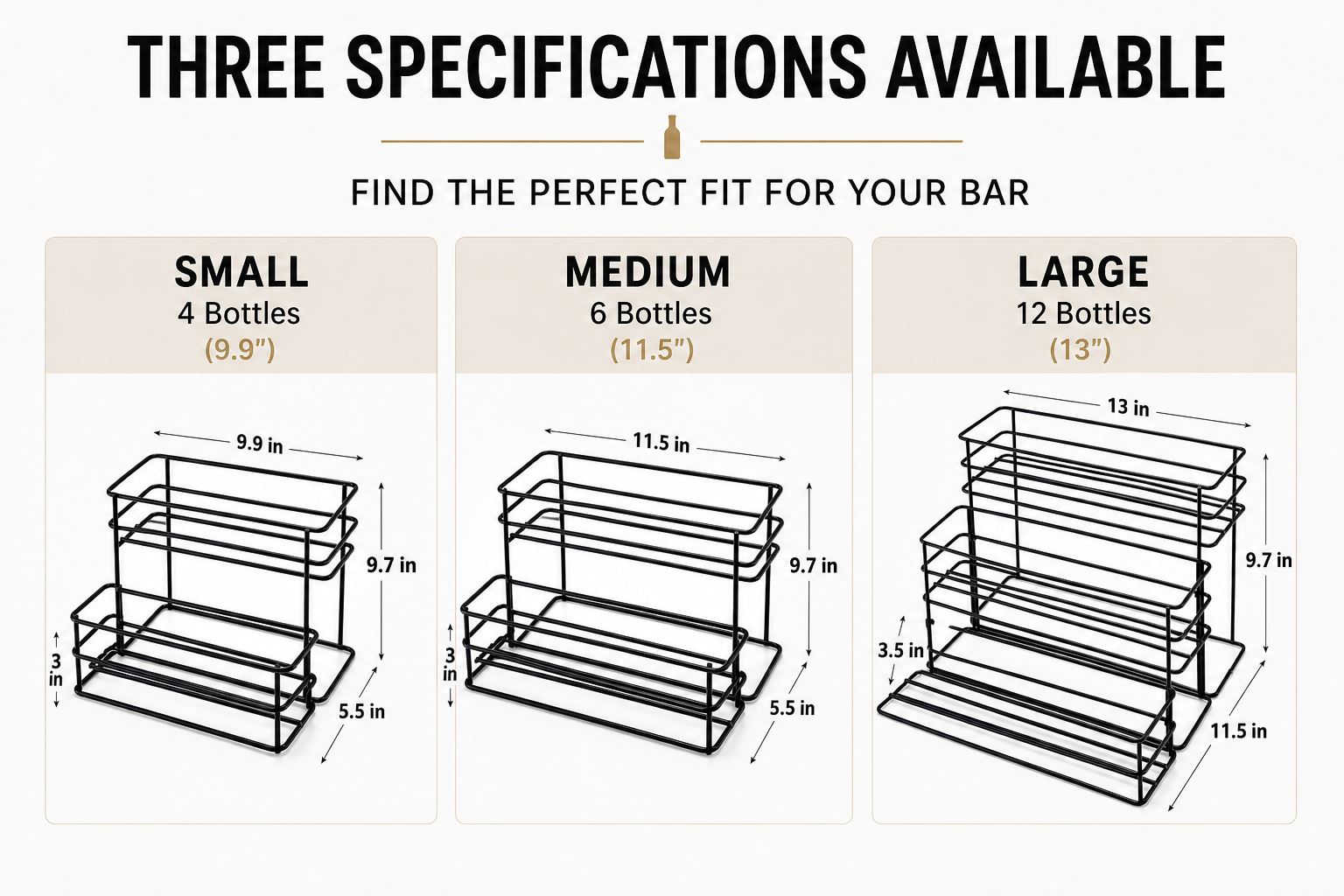 Portable Eco-Friendly for Water Resistant Modern Metal Bottle Display Racks Bar Organizer Liquor Coffee Syrup Rack