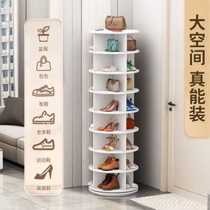 7 Tier Rotating Shoe Rack Tower Display Lazy Susan Revolving Shoe Rack Storage Round Carousel Vertical Handbag Rotate Closet