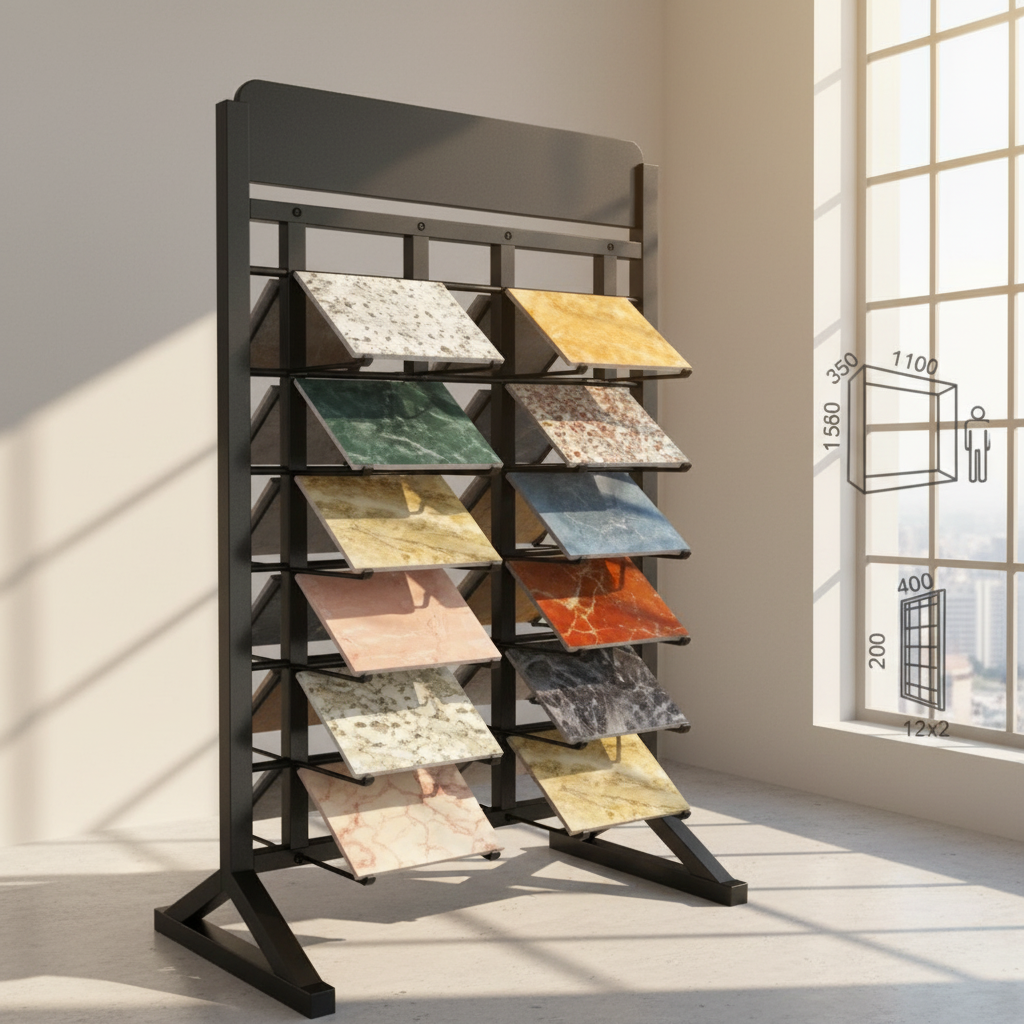 Hot Sell Solid Simple Style Display Rack for Timber Board Floor Lumber Stone