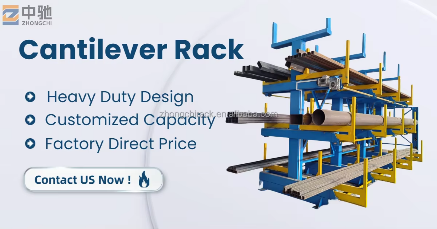 China Supplier Heavy Duty Steel Cantilever Racks for Long Material Tube/Pipe Storage with Double-Sided Design