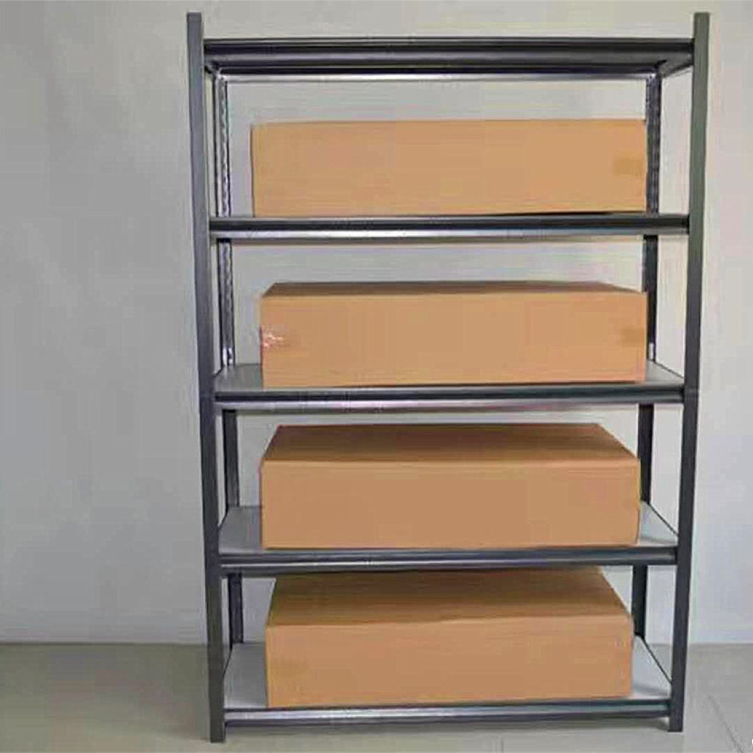 Light-Duty 5-Layer Boltless Steel Rivet Shelf Industrial Cargo Storage Equipment Rack for Warehouse Stacking Metal Rack